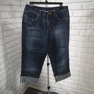 Talbots Stretch Ladies Size 10 Medium Wash Blue Jean Capri Pants